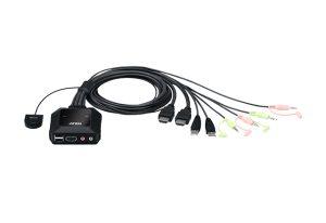 2-Port USB 4K HDMI Cable KVM Switch with Remote Port Selector/CS22H-85